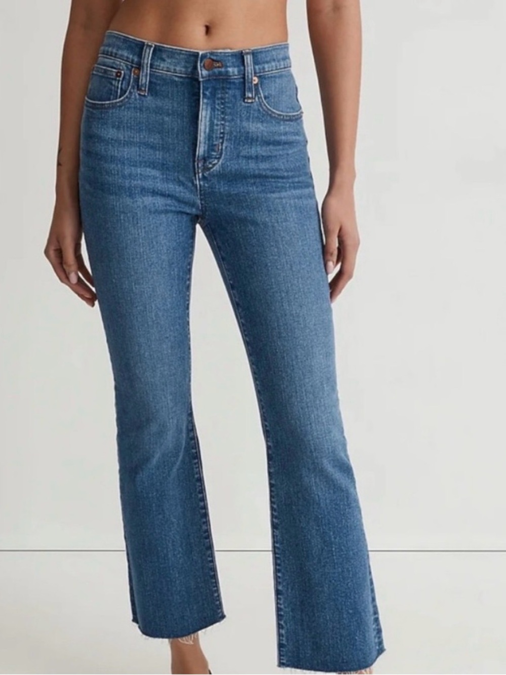 Madewell Mid-rise Kick Out Crop Flare Jeans